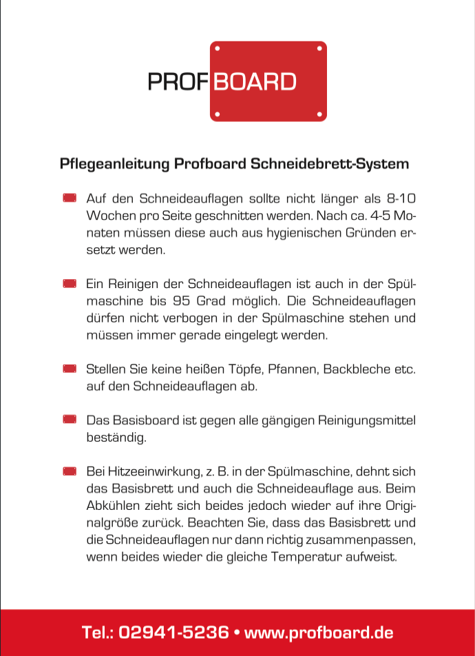 Die Pflegeanleitung